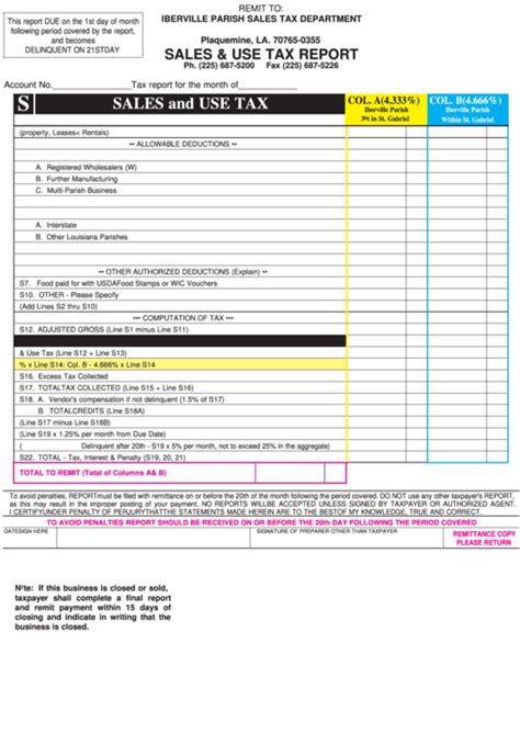 US Sales and Tax Report .